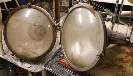 A pair of large spotlights
